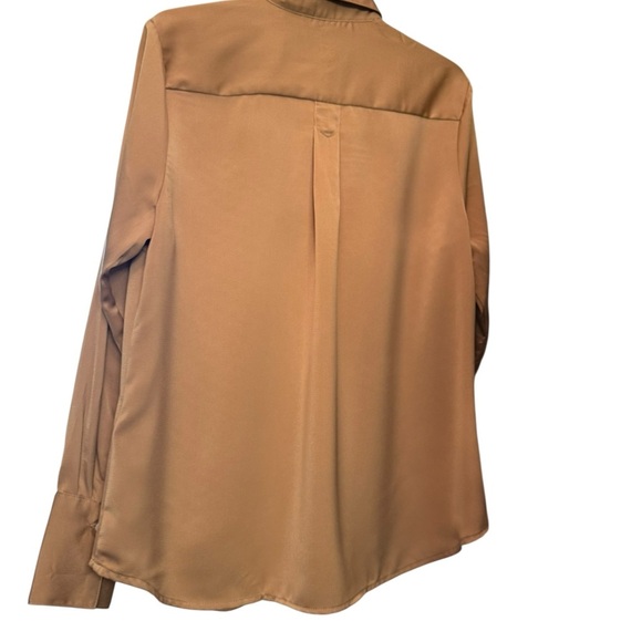 Women’s Camel Satin Dress Shirt - Picture 4 of 4